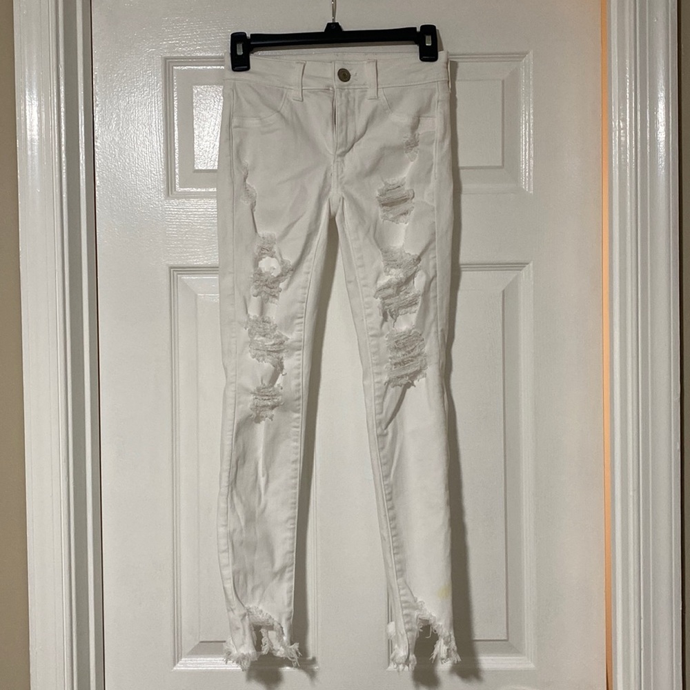 American eagle white stretch jeans